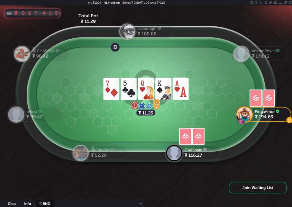 no limit hold'em hand on CoinPoker