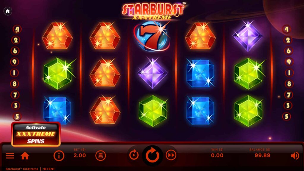 A picture of the Starbust slots game on CoinPoker crypto casino.