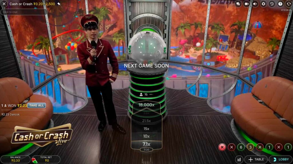 Cash or Crash live crash game on CoinPoker.