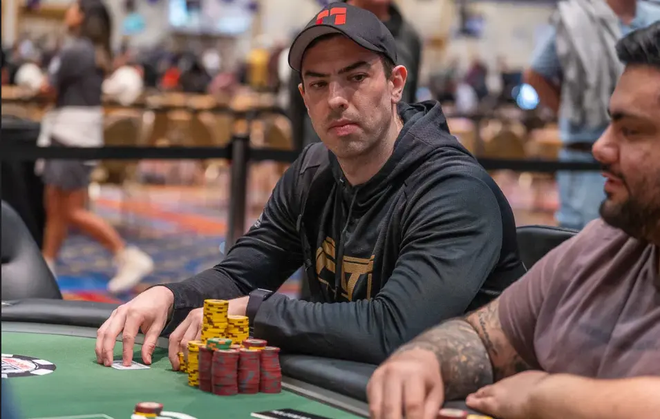 An image of JNandez playing in a live poker game.
