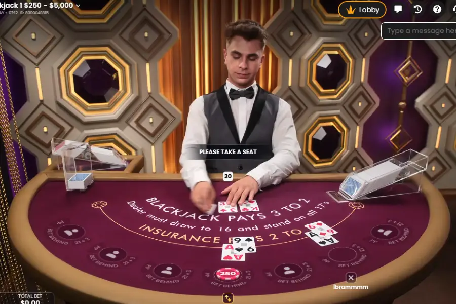 A screenshot of a game of VIP Blackjack at CoinPoker