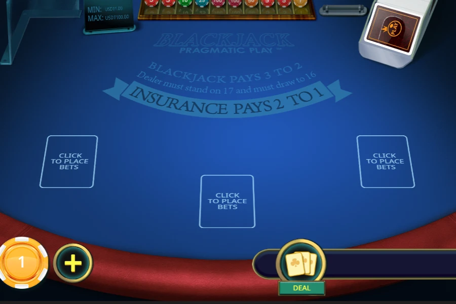 A game of American Blackjack in the CoinPoker Casino.