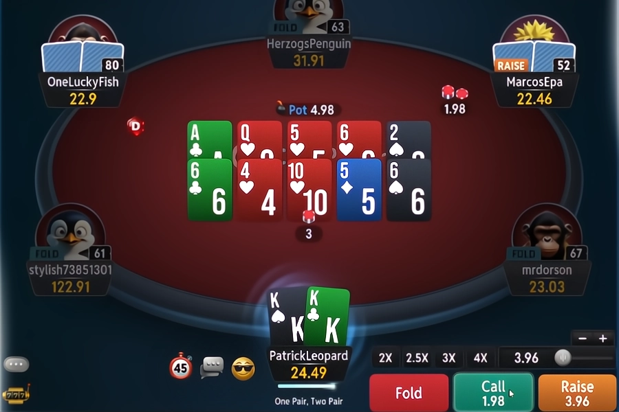 A pair of Kings makes a set against a pair of Aces in a CoinPoker No LImit Hold'em game.