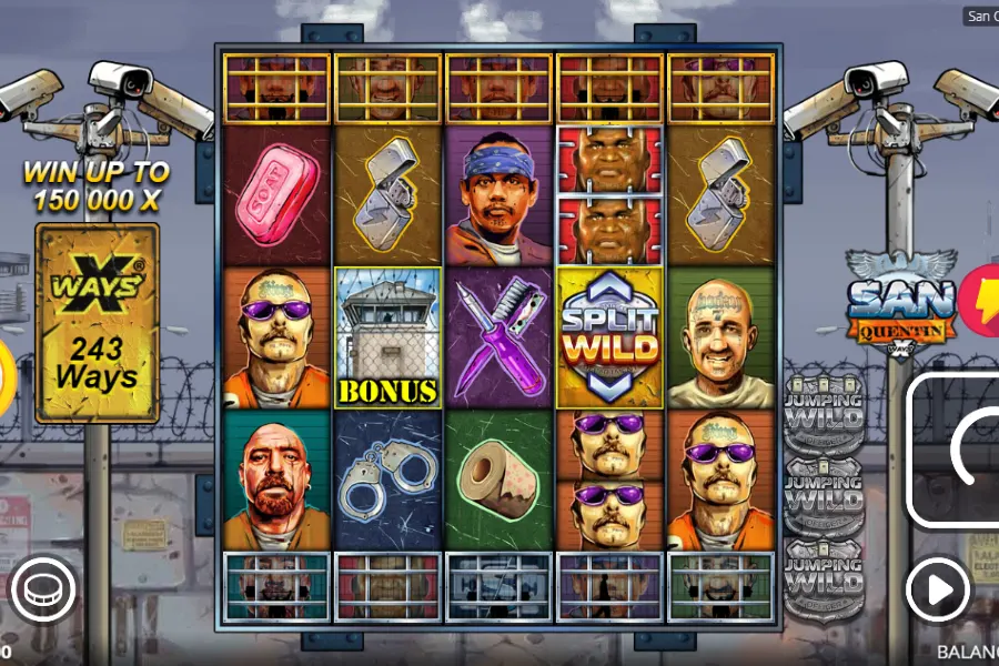 San Quentin xWays slots on the CoinPoker Casino.