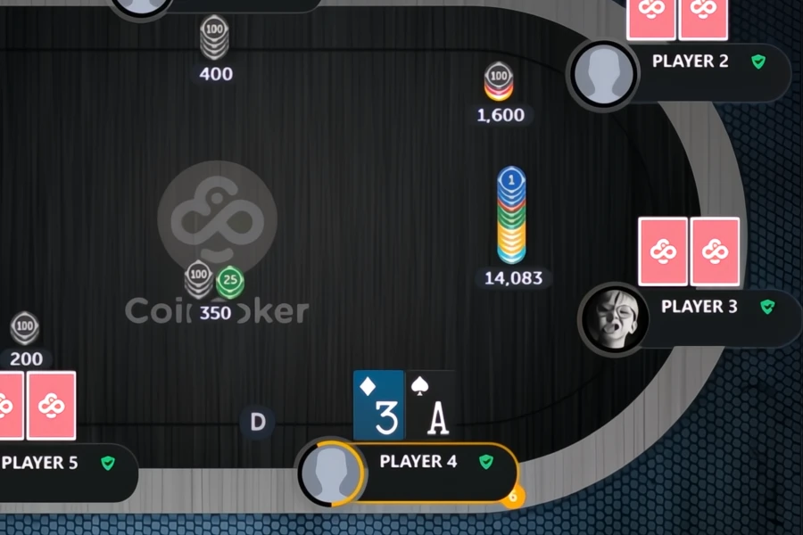 A player makes a 3-bet in a No Limit Holdem poker game on CoinPoker.