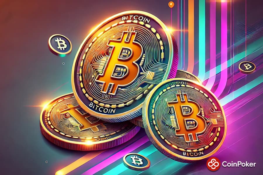 Icon of bitcoin cryptocurrency for payments at CoinPoker.