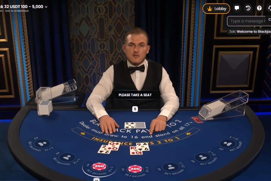 Live Azure Blackjack