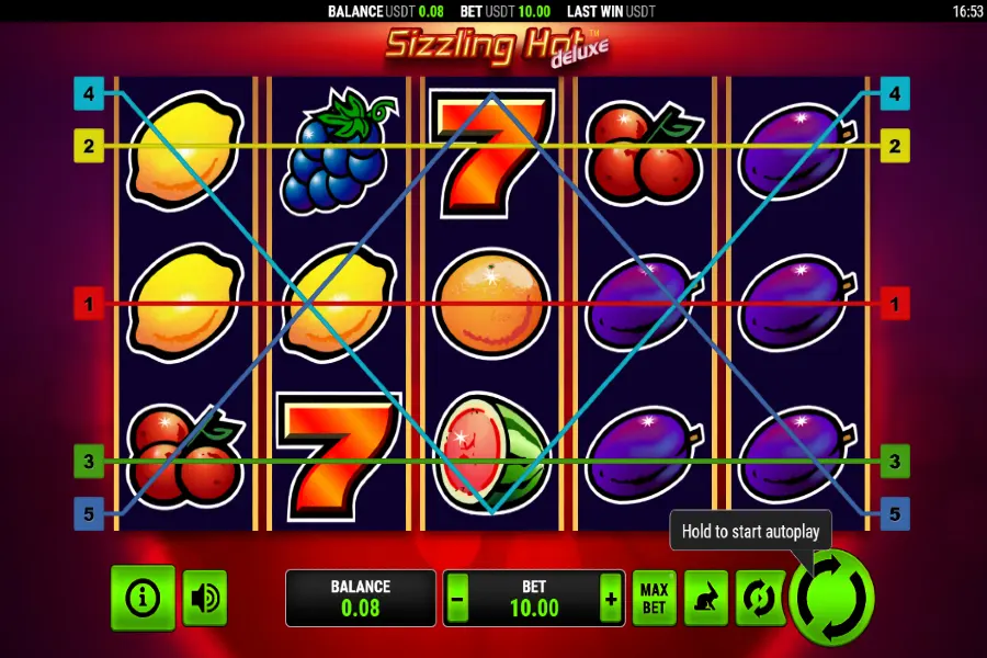 A game of Sizzling Hot Classic Slots on the CoinPoker Casino platform.