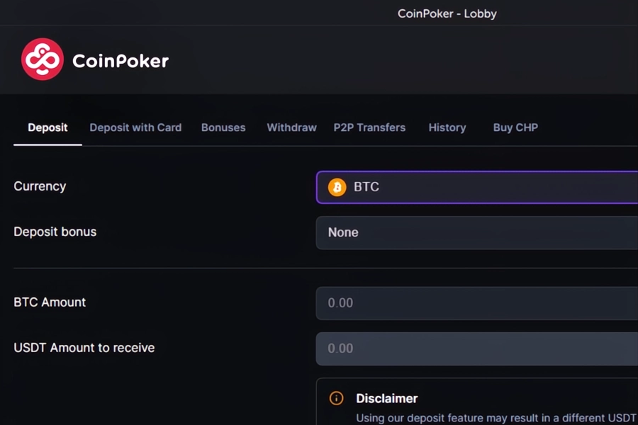 2. Select a Deposit Option