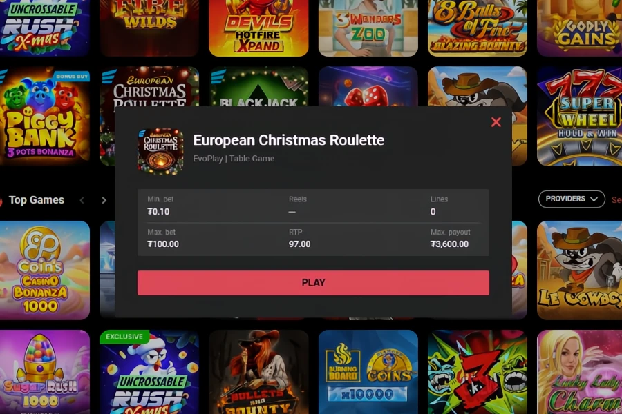 the RTP of a game displayed on CoinPoker casino