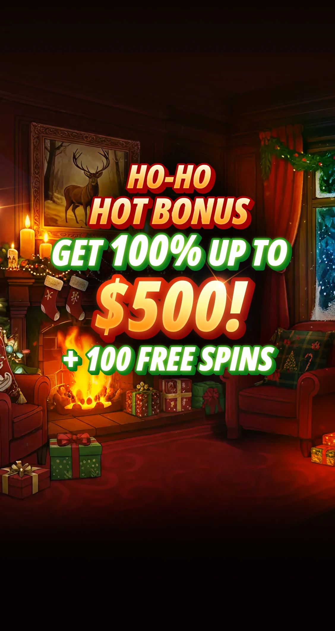 Ho-Ho Hot Bonus: 100% up to $500 + 100 Free Spins<br />
