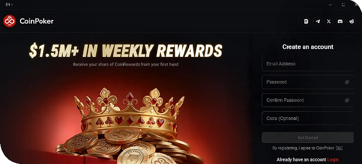 Create your CoinPoker account